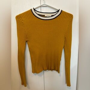 Yellow ribbed long sleeve shirt